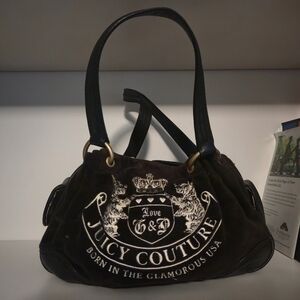 Juicy Couture Black and Gold Shoulder Bag